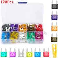 120Pcs 2A3A5A7.5A10A20A25A30A35A ฟิวส์รถใบมีดฟิวส์ Assortment Assorted Kit Mini ขนาดชุดใบมีด Auto รถบรรทุกฟิวส์