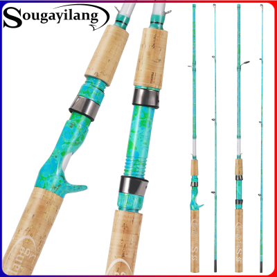 Sougayilang 1.68M Fishing Rods เมตรคันเบ็ดแบบพกพา2ส่วน,คันเบ็ดวัสดุคาร์บอนไฟเบอร์,คันเบ็ดขว้างปาสำหรับปลาเบสและปลาคาร์พ