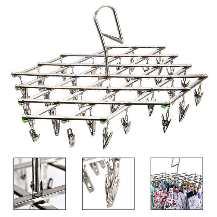 Peg Sock Hanger Underwear Drying Rack Stainless Steel Rustproof Airer