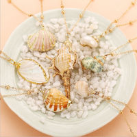 New Creative Retro Conch Pendant Necklace Striped Scallop Necklace Stall Night Market Tourist Attraction Souvenirs IN2H