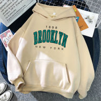 2023 NEW1898 Brooklyn New York พิมพ์ผู้หญิง Hoodies แฟชั่นขนแกะ Hoody ความคิดสร้างสรรค์ Pullover เสื้อผ้า Street หลวมเสื้อผู้หญิง