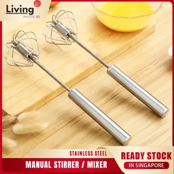 1 Pcs Stainless Steel Semi-automatic Egg Beater Manual Hand Mixer Self  Turning Egg Stirrer Egg Whisk Kitchen Accessories Egg Tools