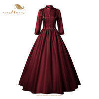 SISHION Gothic Goth ยุคกลาง Victorian Palace ผู้หญิงชุดปาร์ตี้ VD3726สีม่วงสีฟ้าสีดำเครื่องแต่งกาย A Line ยาว Dresses