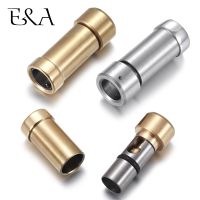 Stainless Steel Bayonet Clasp Hole 6mm Leather Cord Bracelet Clasps Pushlock Buckle DIY Necklace Jewelry Making Parts Supplies