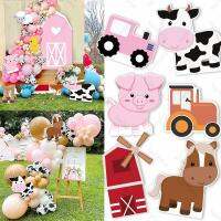 【LZ】☊✳✳  Farm Theme KT Board for Party Decor Trator Animais Vaca Porco Aniversário Baby Shower Girls Boys Backdrop 12   18  36