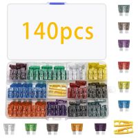 140 Pcs Auto Fuses - Standard Blade Auto Fuse Kit  Auto Fuse Combo for Marine  RV  Camper  Boat  Truck (1A-40AMP/ATC) Electrical Circuitry Parts