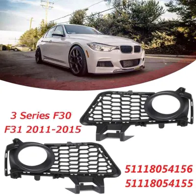 Car Front Bumper Fog Light Grille For-BMW 3 Series F30 F31 LCI M-Sport 2011+