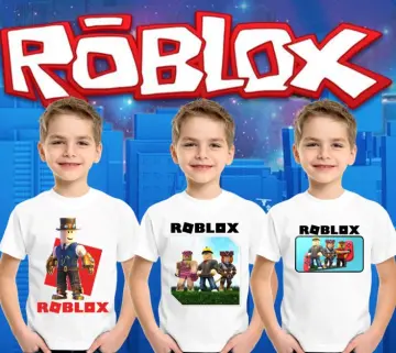 ROBLOX WHITE&GRAY SHIRTS FOR KIDS AND ADULTS. SUBLIMATION PRINT