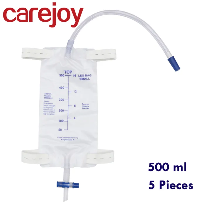 carejoy 5 Pieces 500ml Urinary Drainage Bag Latex Free Urine Leg Bag