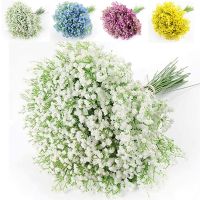 Artificial Baby Breath Flowers White Gypsophila Bouquets 18 pcs Real Touch Flowers for Wedding Party Home Decoration