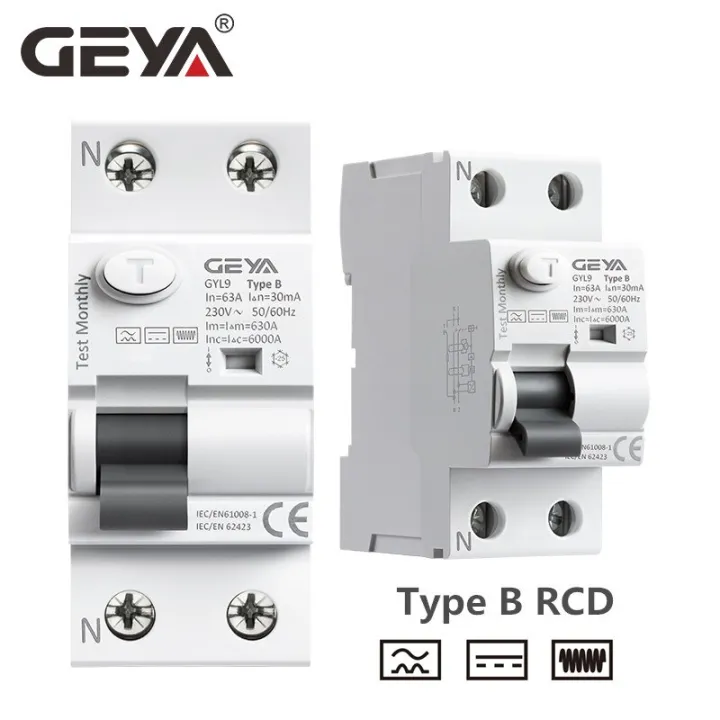 Free Shipping GEYA B Type RCCB Residual Current Circuit Breaker DC ELCB ...