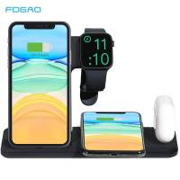 ZZOOI 4 in 1 Wireless Charger Dock Station 15W Fast Charging Stand For iPhone 14 13 12 11 XS XR X 8 Apple Watch 8 7 SE AirPods 3 Pro