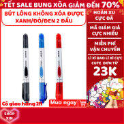 Bút lông không xóa được xanh đỏ đen 2 đầu