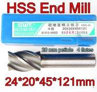 24 * 20 * 45 * 121 มม. 1 ชิ้น 20 มม. ก้านใบ 4 ร่อง HSS AL End Mill เครื่องจักรกลเหล็กจัดส่งฟรี