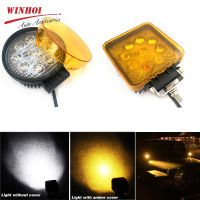 3 4 Amber LED Pod Covers Round Square Off Road 4X4 LED Light Bar Covers Polycarbonate LED Fog lights Cube Covers