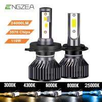 [ANYA Auto Parts] ENGZEA H4 Led ไฟหน้า24000LM 110W H1 H7หลอดไฟ LED Turbo โคมไฟ3570ชิป4300K 6000K 8000K 16000LM 80W H8 H9 H11หมอกไฟ