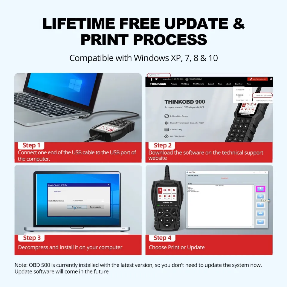 THINKCAR Thinkobd 500 OBD2 Scanner Check Engine Code Reader – THINKCAR®  Official Site