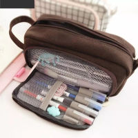 BEISHANG กระเป๋านักเรียนสองชั้นขนาดใหญ่มีซิป,มีกระเป๋าดินสอแบบถือกระเป๋าดินสอกล่องดินสอกระเป๋าเครื่องเขียน