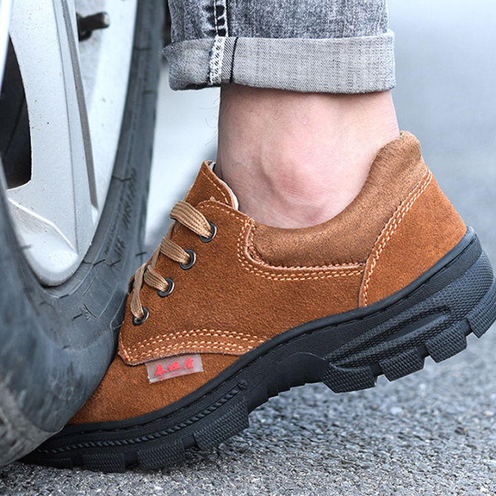 onesunnys-รองเท้าเซฟตี้หนังนิ่มระบายอากาศหัวเหล็กกันกระแทกรองเท้ากันกระแทกรองเท้ากันลื่นน้ำหนักเบารองเท้าทำงาน
