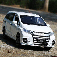 New Honda Odyssey 1:32 โมเดลรถเหล็ก 6 ประตู เสียงโลหะและแสง ของเล่นจำลองรถโมเดลตกแต่ง