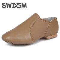 hot【DT】 SWDZM Jazz on Sneakers Leather Dancing Shoes for Men Soft Adult