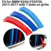 7 Slat Grille Cover Clip Trim For BMW X3/X4F25/F26 2011-17 Front Kidney Grill Sport M Style Color Decorative Parts