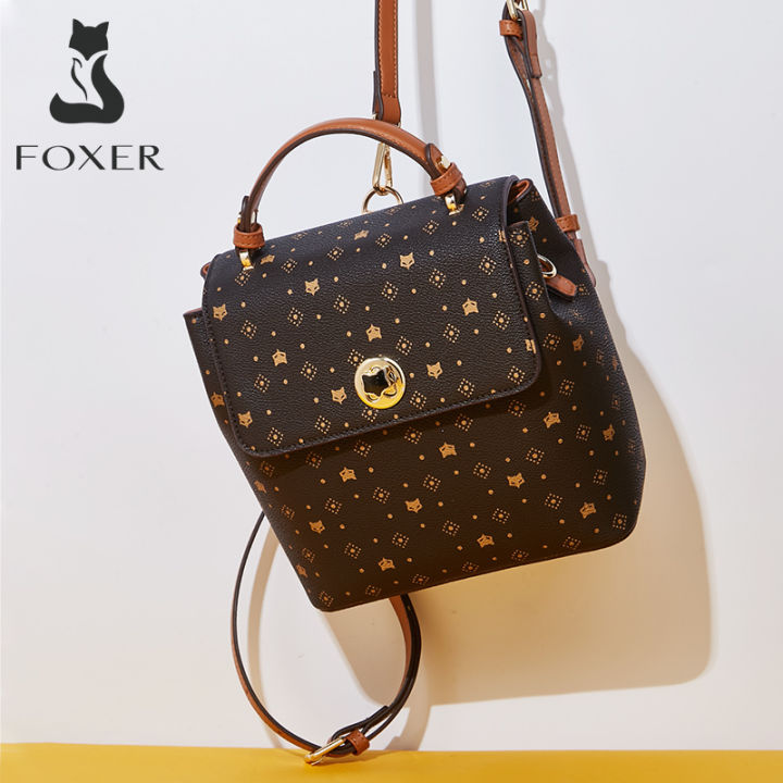 foxer-กระเป๋าสะพายหลังผู้หญิง-ใหม่กระเป๋าแฟชั่นขนาดใหญ่เป็นมิตรกับสิ่งแวดล้อมวัสดุ-pvc-กระเป๋าเดินทางโลโก้ลายนูน