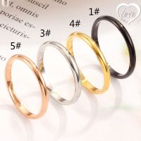 Couple Ring Stainless Steel Fabric Titanium Color Rose Gold 18K MenWomen Rings Men Women Japanese Korean Simple Glossy Ultra-Fine Small Joint Tail Fash