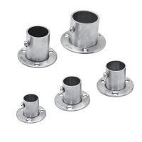 ∋ Stainless Bracket 16-32mm Dia Tube Support Flange for SEAT for Wardrobe Hanging Rail Rod Pole Socket End Hold