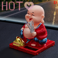 Hot? การ์ตูนน่ารักเครื่องประดับรถยนต์ SOLAR Shake HEAD Little monk Good Fortune Car กระจกมองหลังจี้วันเกิดของขวัญตกแต่งอัตโนมัติอุปกรณ์เสริม