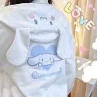 Sanrio เสื้อฮู้ดญี่ปุ่น Kuromi น่ารักหลวม,เสื้อสเวตเชิ้ตปักลายการ์ตูนเด็กหญิงเสื้อโค้ทเสื้อคาดิแกนนักเรียนทำนองเพลงของฉัน