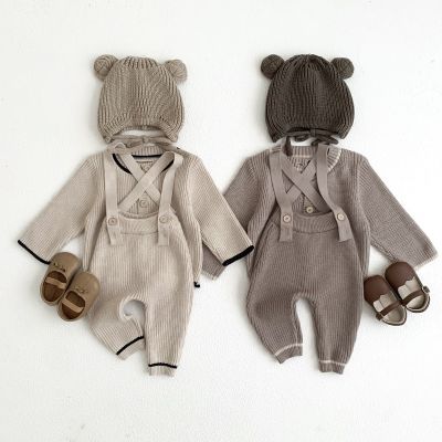 Autumn Kid Knitwear Fashion Boy Baby Knitting Casual Sweater Coat Girl Children Knitted Cotton Solid Overalls Infant Knit Jacket
