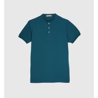 Navy &amp; Navy Mens Mao Collar Polo Tee S13