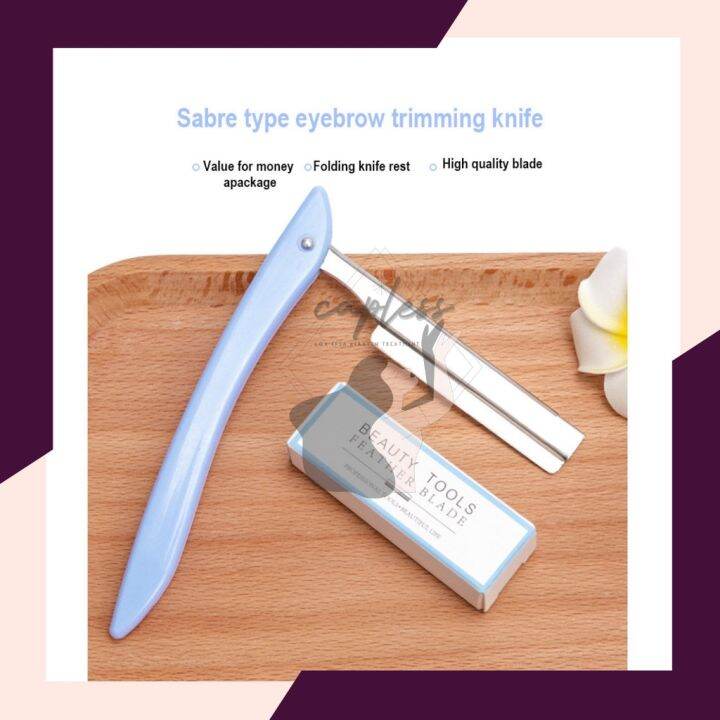 Brainbow 1set Eyebrow Trimmer Sharp Makeup Knife Face Hair Razors Blade