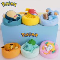 {Icc toy}โปเกมอนชุดตัวเลขของเล่นนอน Pikachu Eevee Komala B Ulbasaur S Norlax เครื่องประดับรถการกระทำตุ๊กตาการ์ตูนของขวัญวันเกิด