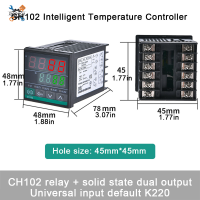 Ziqqucu Dual เอาต์พุต SSR และรีเลย์ CH102 CH402 CH702 CH902รีเลย์เอาต์พุต LCD ดิจิตอลควบคุมอุณหภูมิอัจฉริยะ220V