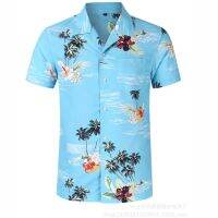 [COD] Factory-made flower mens full body digital printing European and short-sleeved beach customization