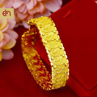 สร้อยข้อมือผู้ชาย Chunky Fortune Gold Band Dragon Embossed Gold Plated Hip Hop Strap For Men, Boys, Boss