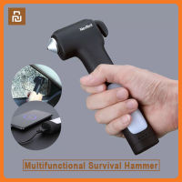 Xiaomi NexTool Multifunctional Survival Hammer Car Window Breaker USB Recharging Power Emergency Lamp Survival Tool