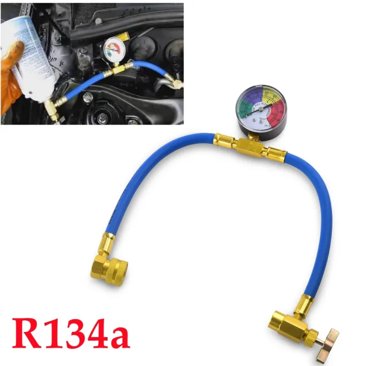 Car Air Conditioner Refill Set R134a Adapter Freon Hoses R134 Pressure Gauge Air Conditioning
