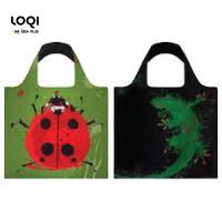 กระเป๋าผ้าแฟชั่นแบรนด์LOQI รุ่น Beetle &amp; Gecko ใบใหญ่1ใบ+ใบเล็ก1ใบ พร้อมส่งจากไทย