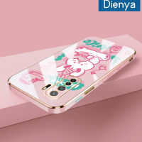 เคส Dienya สำหรับ Huawei Nova 7 SE Nova 7 SE 5G เคสวัยรุ่นลายการ์ตูนน่ารักโชคดีใหม่กรอบชุบสี่เหลี่ยมนุ่มซิลิก้าเจลกันกระแทกเคสมือถือฝาครอบป้องกันเลนส์กล้องถ่ายรูปรวมทุกอย่าง