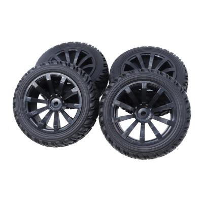 4pcs 110 Rally Tires 75MM Wheel Hub Rim Tyre Hex 12mm for 110 On Road RC Car HSP HPI Traxxas TRX4 Tamiya Axial Scx10 Kyosho