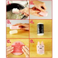 Hiigh Quantiy 5 in 1 Cartoon Mould Rice Ball Mold Onigiri Shape And Dry Roasted Seaweed Cutter Set Kitchen DIY Mold Gadget