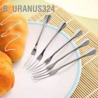 B Uranus324 ส้อม สเตนเลส แบบหนา สําหรับจิ้มบาร์บีคิว ผลไม้ ขนมขบเคี้ยว 5 ชิ้น