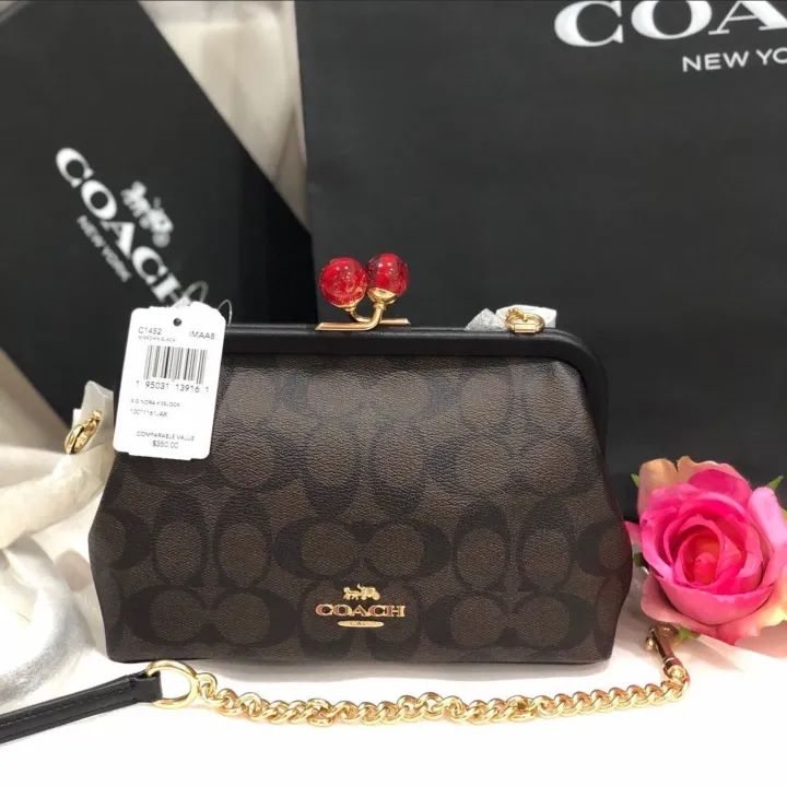 C1452 Coach Original Nora Kisslock Crossbody In Signature Canvas Women