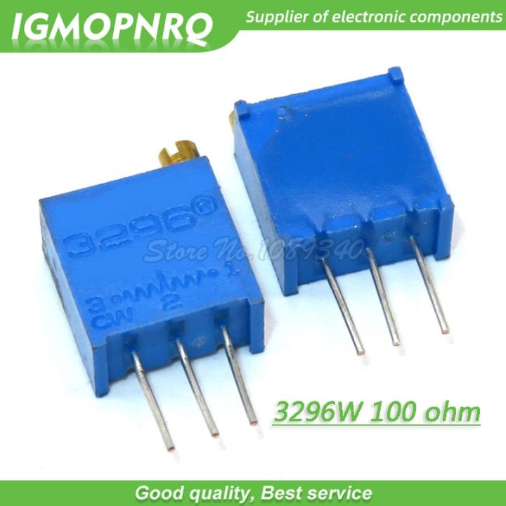 100pcs/lot 3296W 1 101LF 3296W 101 100 ohm Top regulation  Multiturn Variable Resistor Trimmer Potentiometer  High Precision
