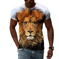 ใหม่3D King Of Beasts Lion Graphic T เสื้อสำหรับชายแฟชั่นฤดูร้อน Casual สัตว์พิมพ์ Tees บุคลิกภาพ Hip Hop Harajuku Tops