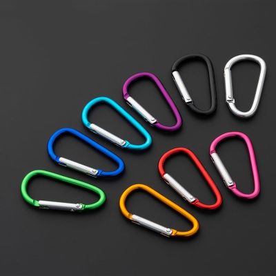 【JH】 10pcs D Color Carabiners Aluminum Alloy Outdoor Camping Hooks Keychain Climbing Tools
