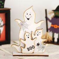 [COD] Cross-border new decorations witch ghost painted wooden ornaments party dress up props